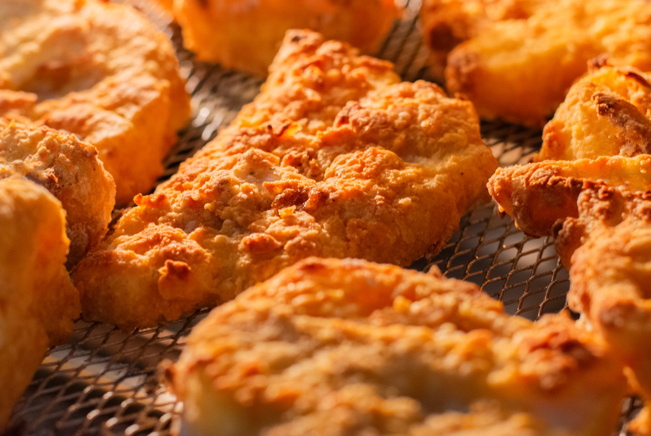 Crispy breaded KFC Kentucky Fried Cauliflower Cooking in the oven until golden brown