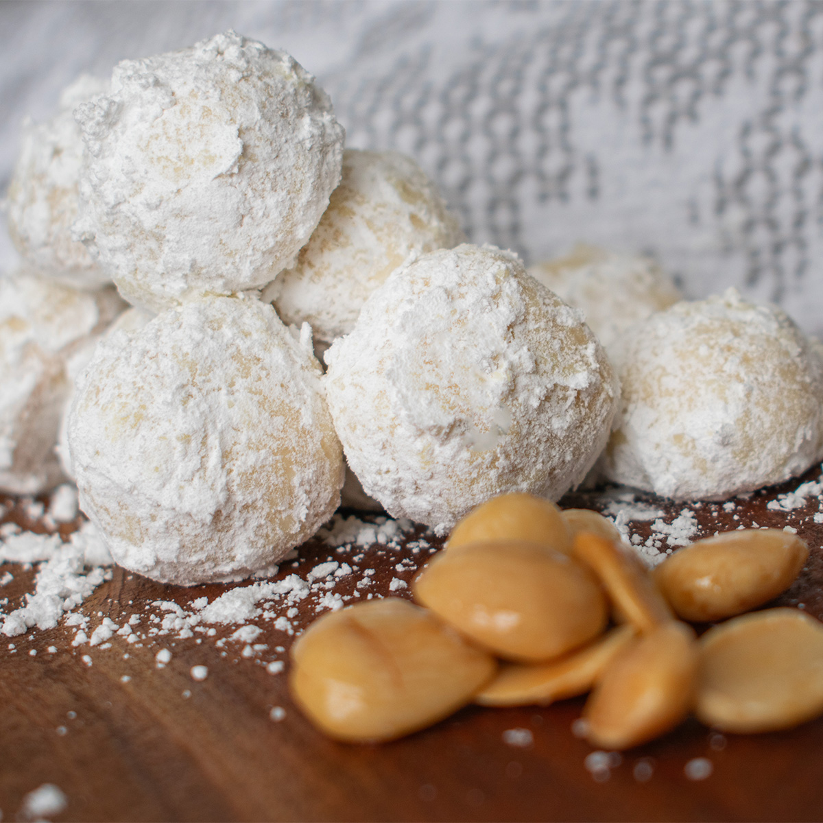 Snowball Cookie Recipe with Marcona Almonds on the ultimate cookie plate