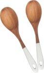 wooden spoons with white handles