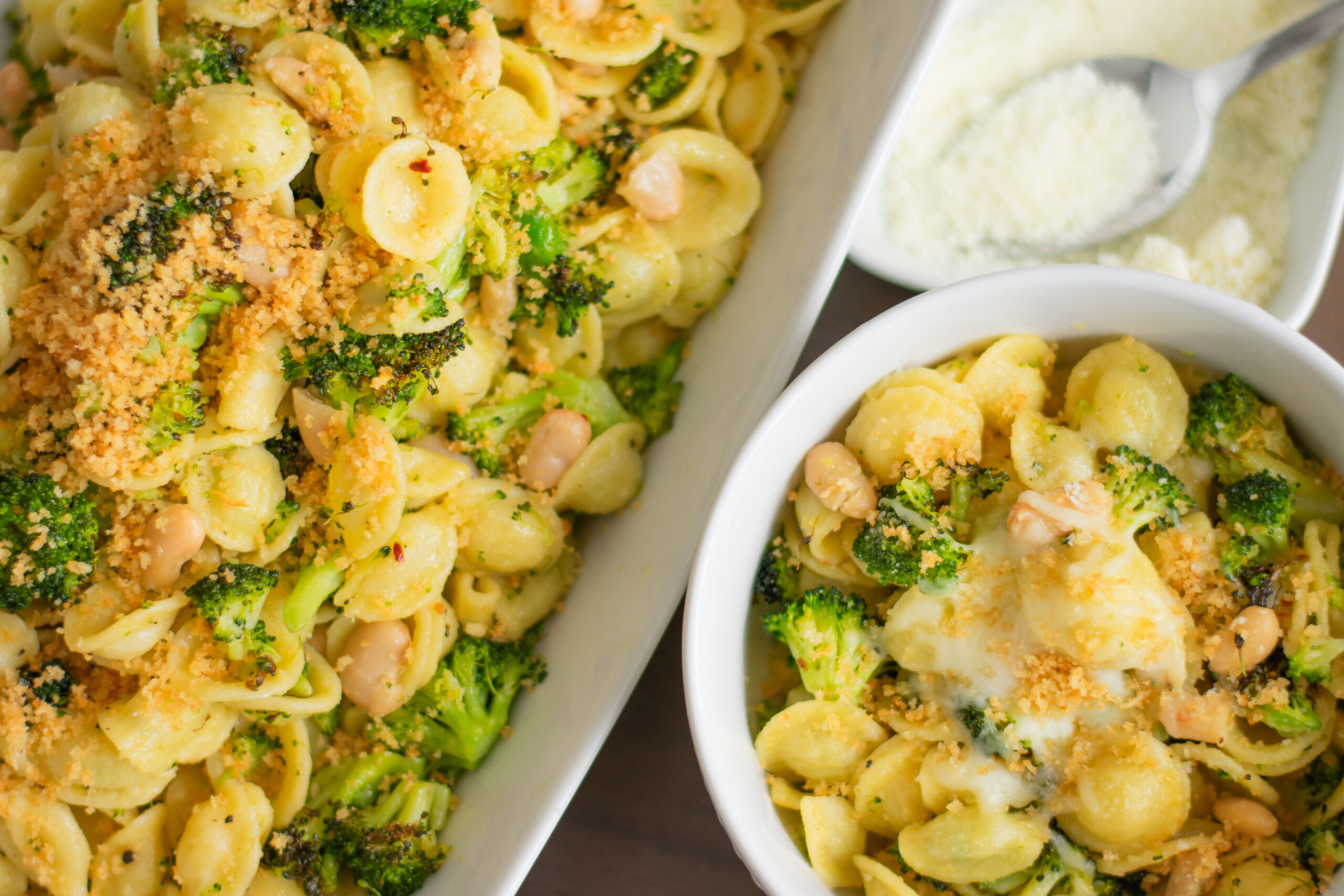 Pugliese Orecchiette with Roasted Broccoli & Cannellini Beans is a rustic and wholesome Italian dish and an elevated Pasta with Broccoli recipe perfect for any weeknight meal.