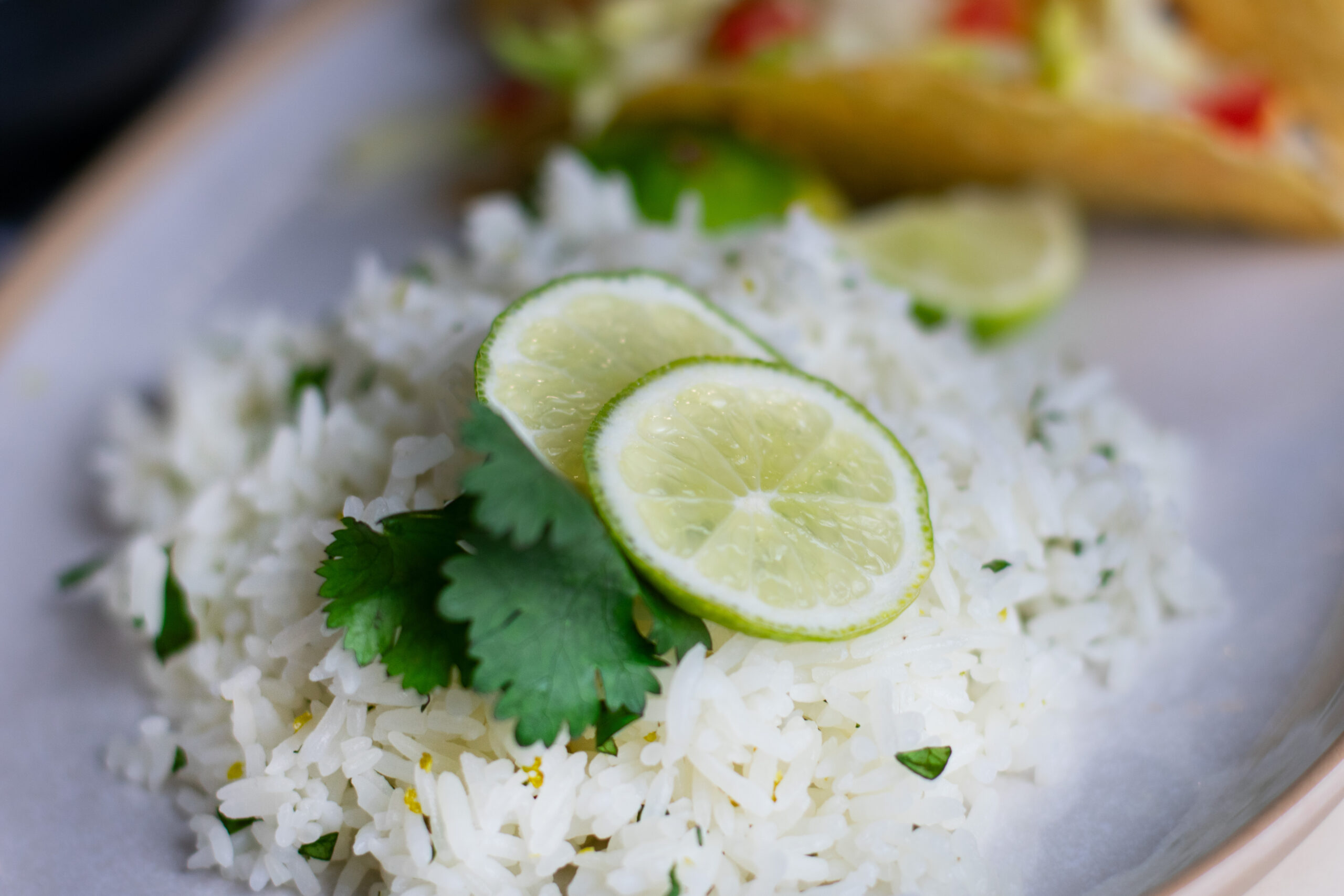 Cilantro Lime Rice as side dish to vegetarian tacos