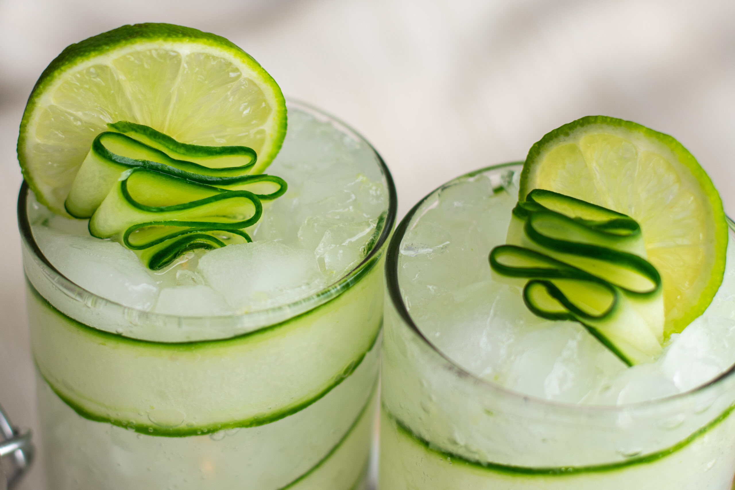 Cucumber lime gimlet above