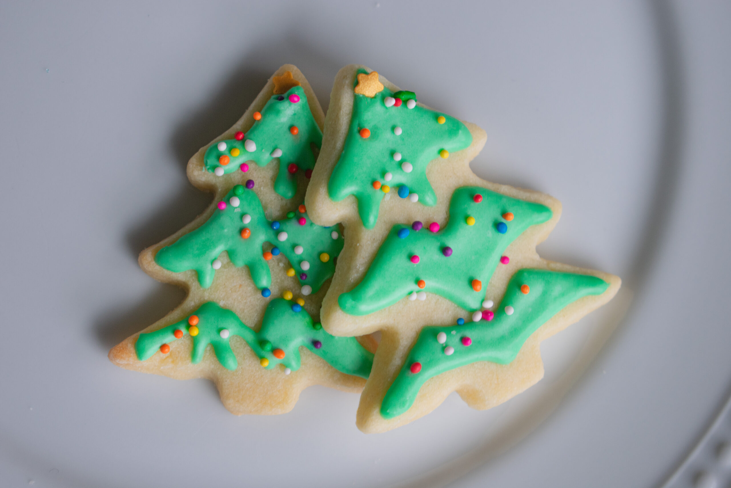 Easy Holiday Sugar Cookies with Sprinkles Christmas Tree Shape