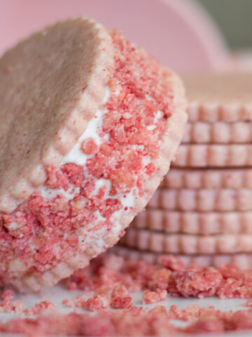 Strawberry Shortcake Shortbread Ice Cream Sandwiches