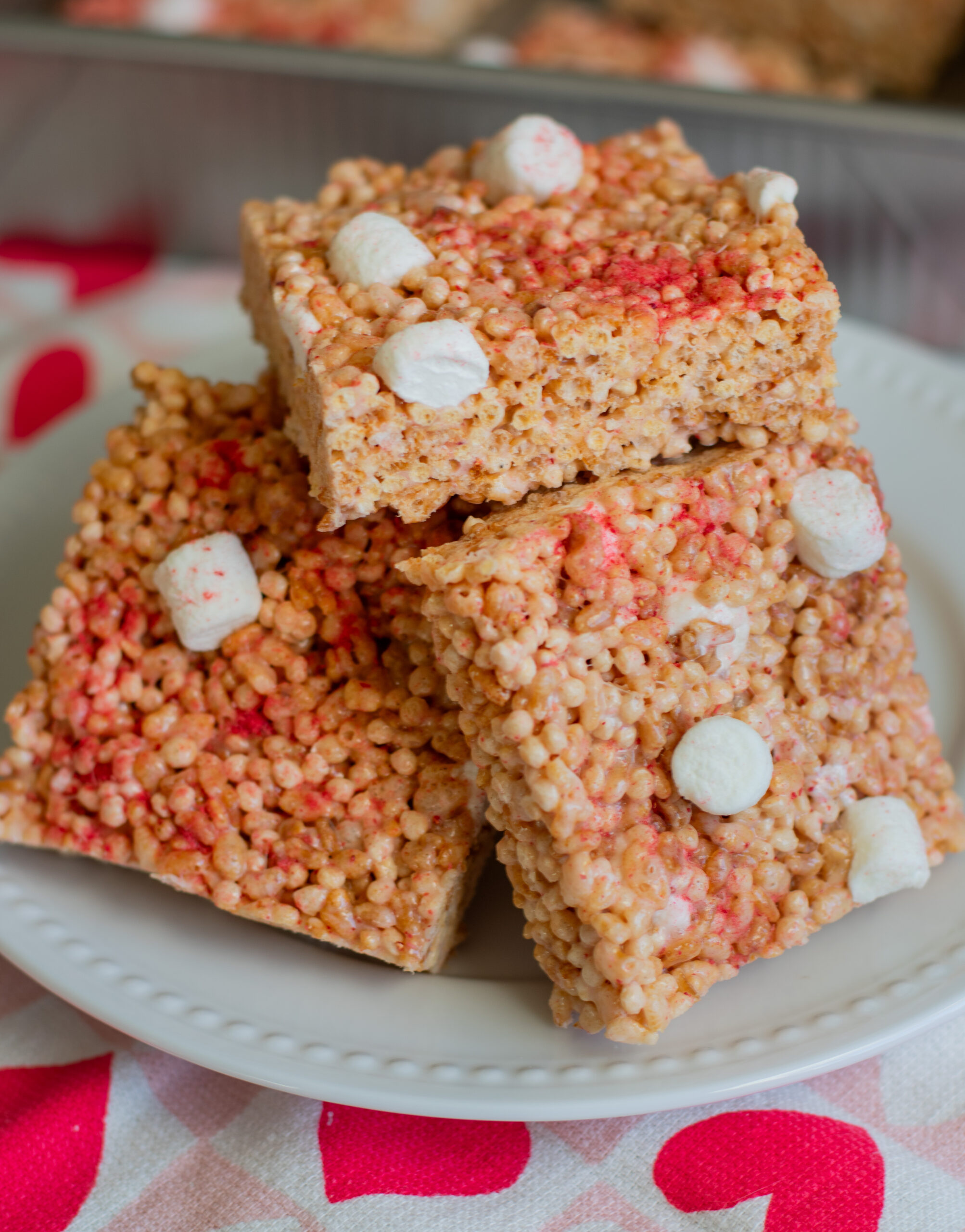 Strawberries & Cream Rice Krispie Treats