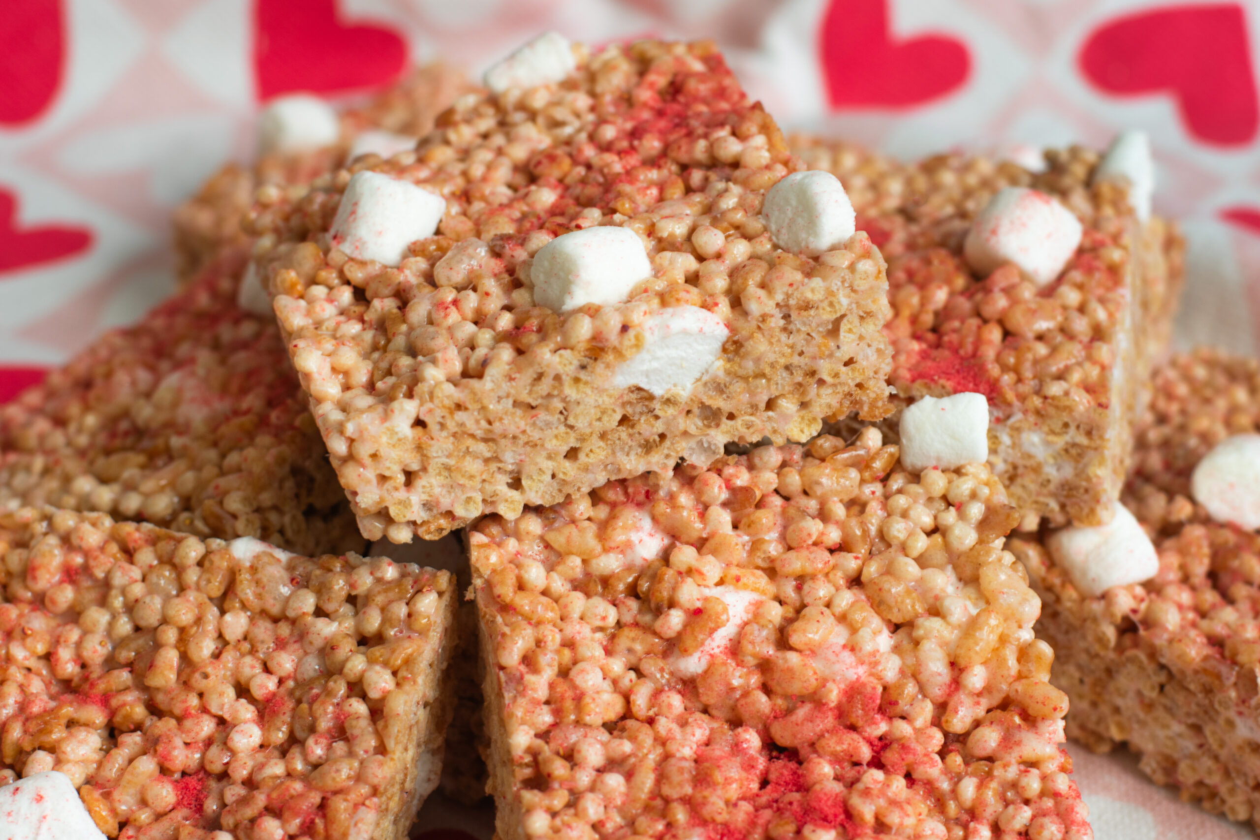 Strawberries & Cream Rice Krispie Treats