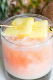 Guava Sunrise Colada Recipe layered with guava, pineapple, and coconut for a tropical Piña Colada twist